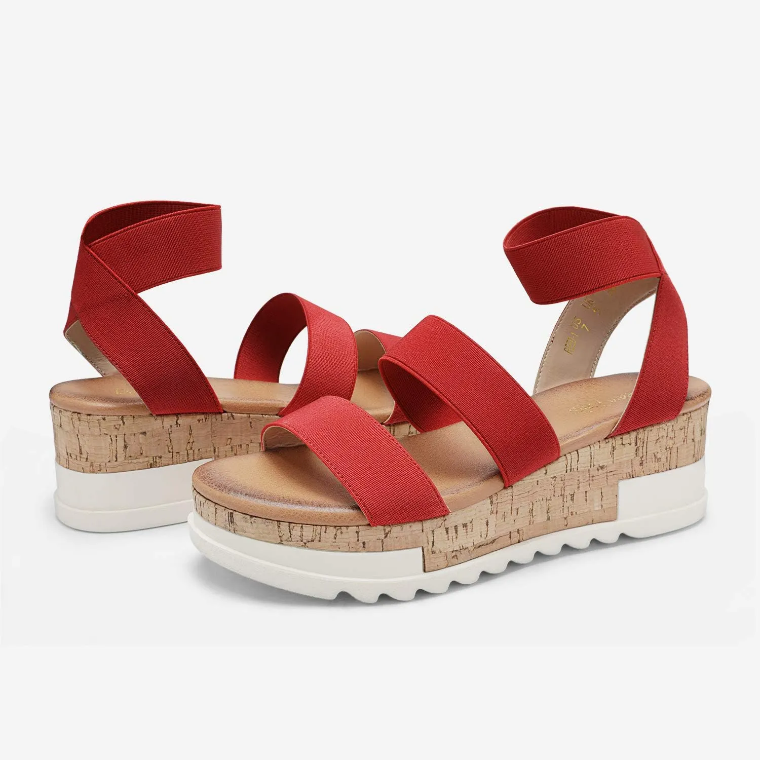 DREAM PAIRS Women's Open Toe Ankle Strap Casual Flatform Platform Wedges Sandals