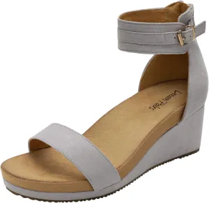 DREAM PAIRS Women's Open Toe Buckle Ankle Strap Platform Wedge Sandals Summer Shoes.