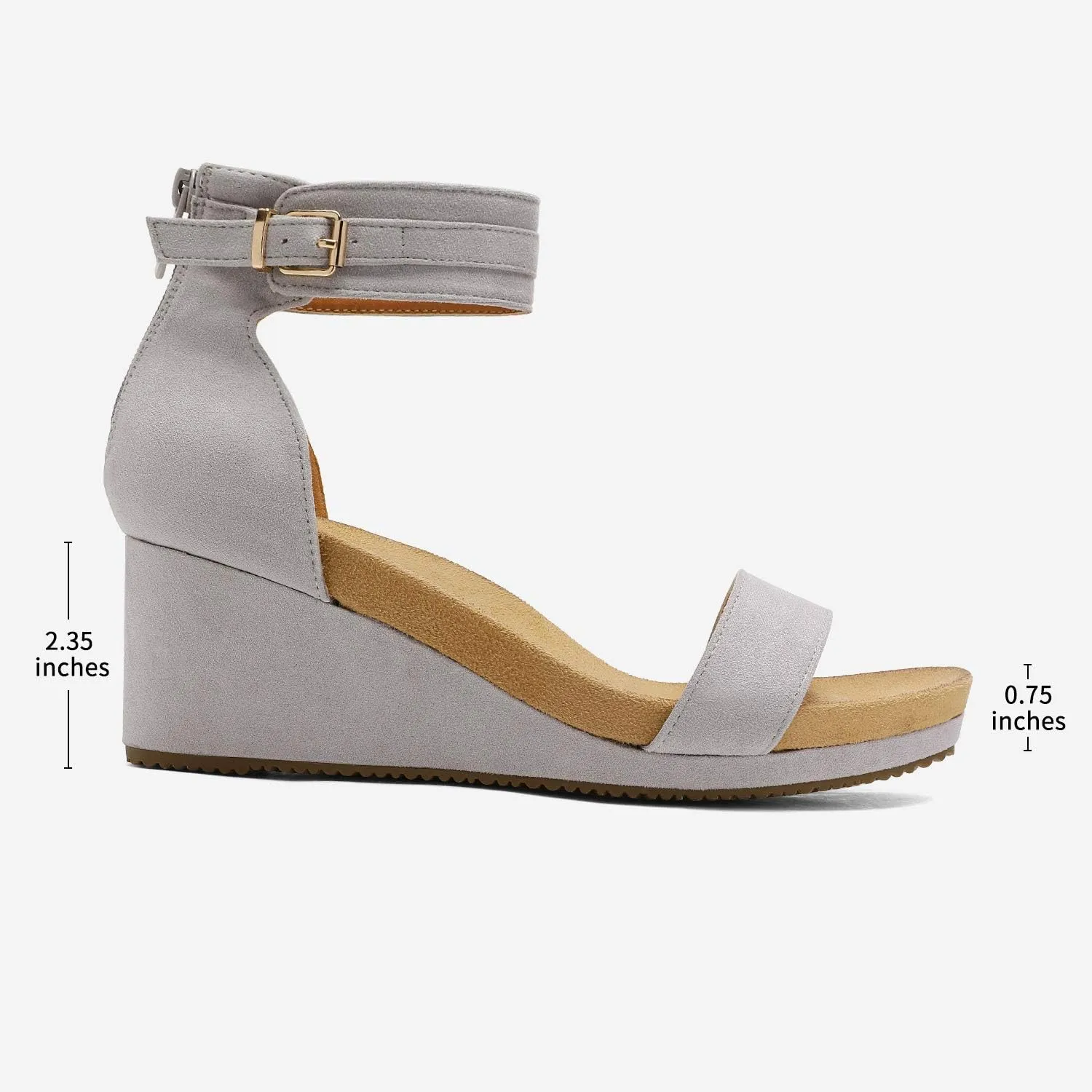 DREAM PAIRS Women's Open Toe Buckle Ankle Strap Platform Wedge Sandals Summer Shoes.