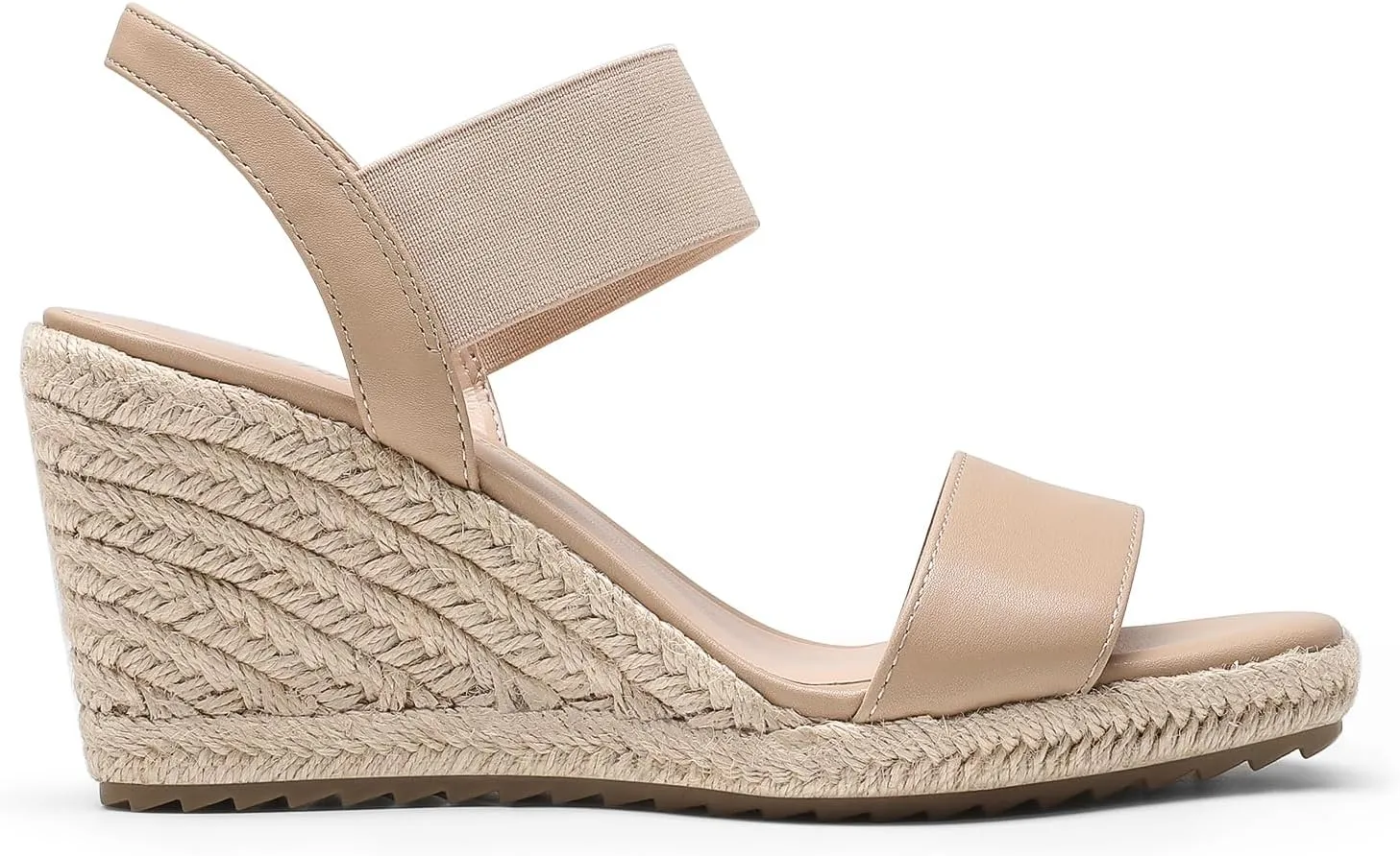 DREAM PAIRS Womens Open Toe Espadrilles Dressy Platform Sandals Slip on Elastic Ankle Strap Wedges Sandals