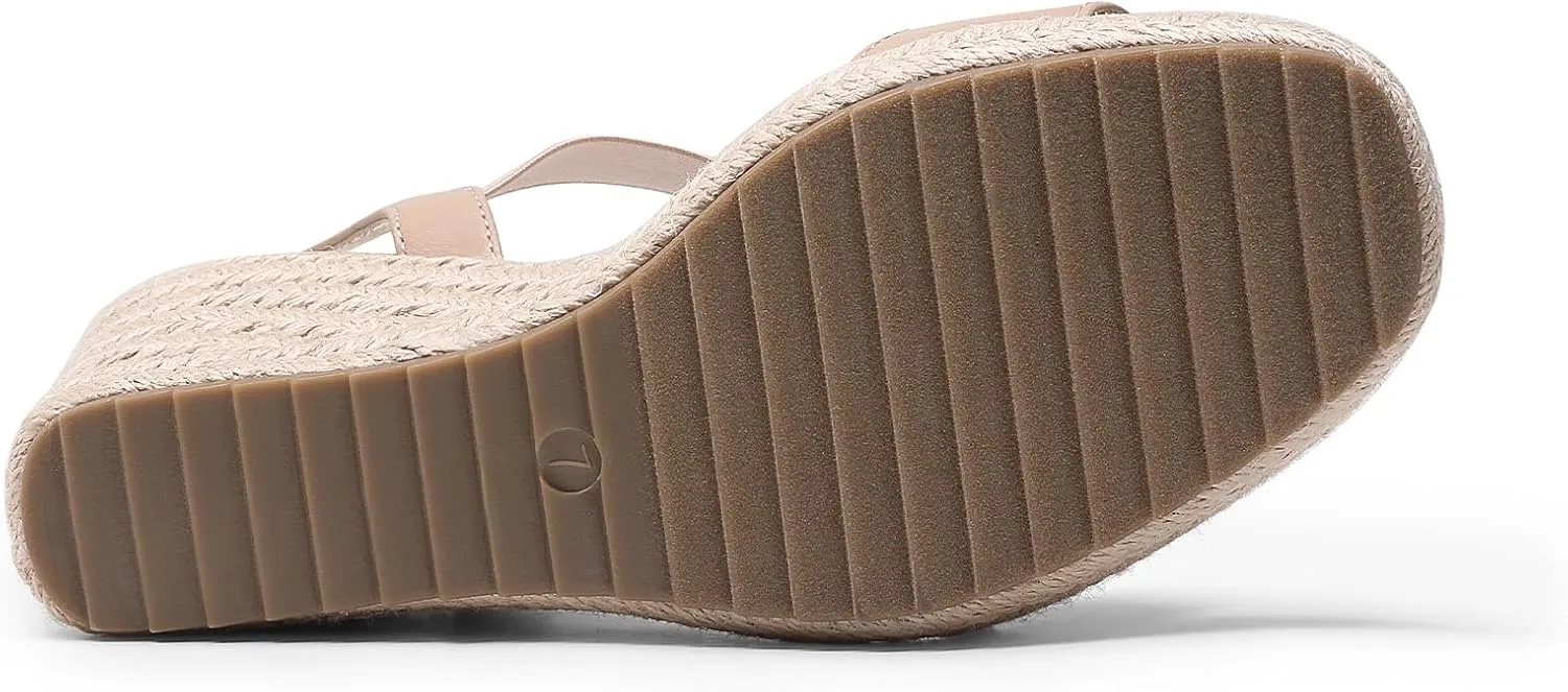DREAM PAIRS Womens Open Toe Espadrilles Dressy Platform Sandals Slip on Elastic Ankle Strap Wedges Sandals