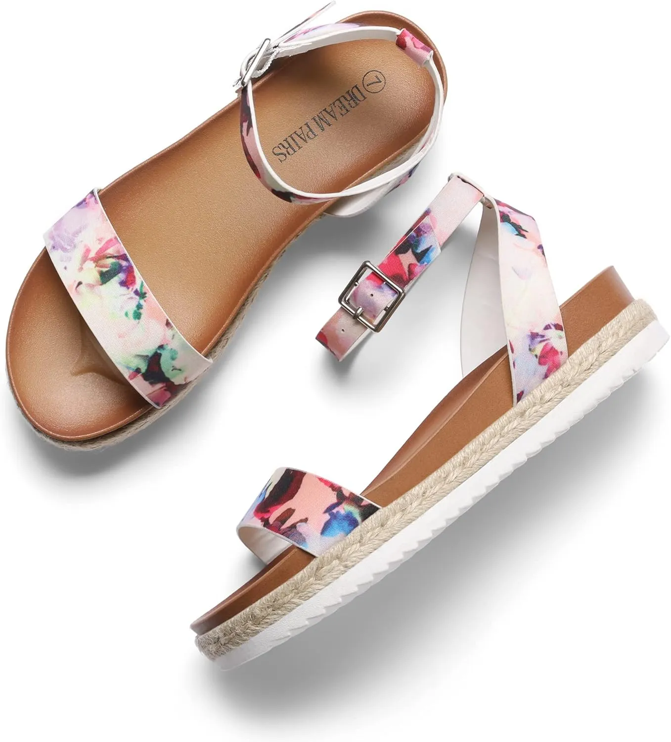 DREAM PAIRS Women's Open Toe Platform Espadrille Wedge Sandals Comfortable One Band Dressy Casual Sandals for Women
