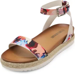 DREAM PAIRS Women's Open Toe Platform Espadrille Wedge Sandals Comfortable One Band Dressy Casual Sandals for Women