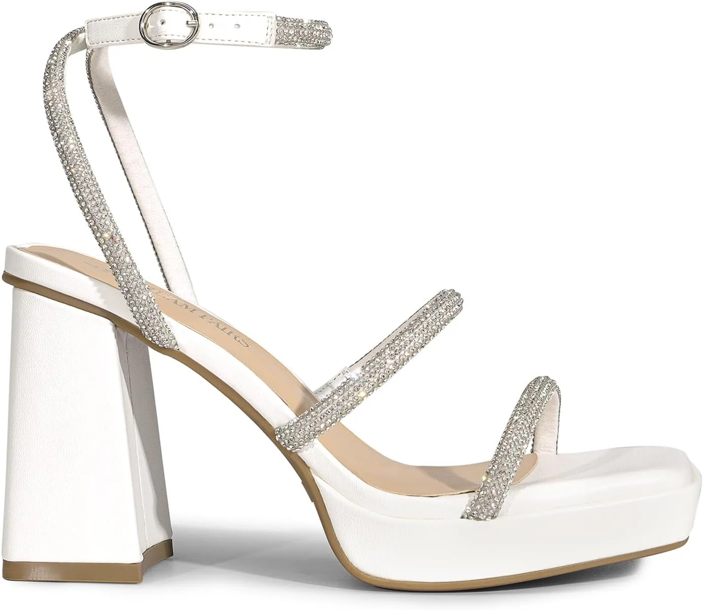 DREAM PAIRS Women's Platform Strappy Heels Open Toe Ankle Strap Square Party Sandals Y2K Dress Shoes