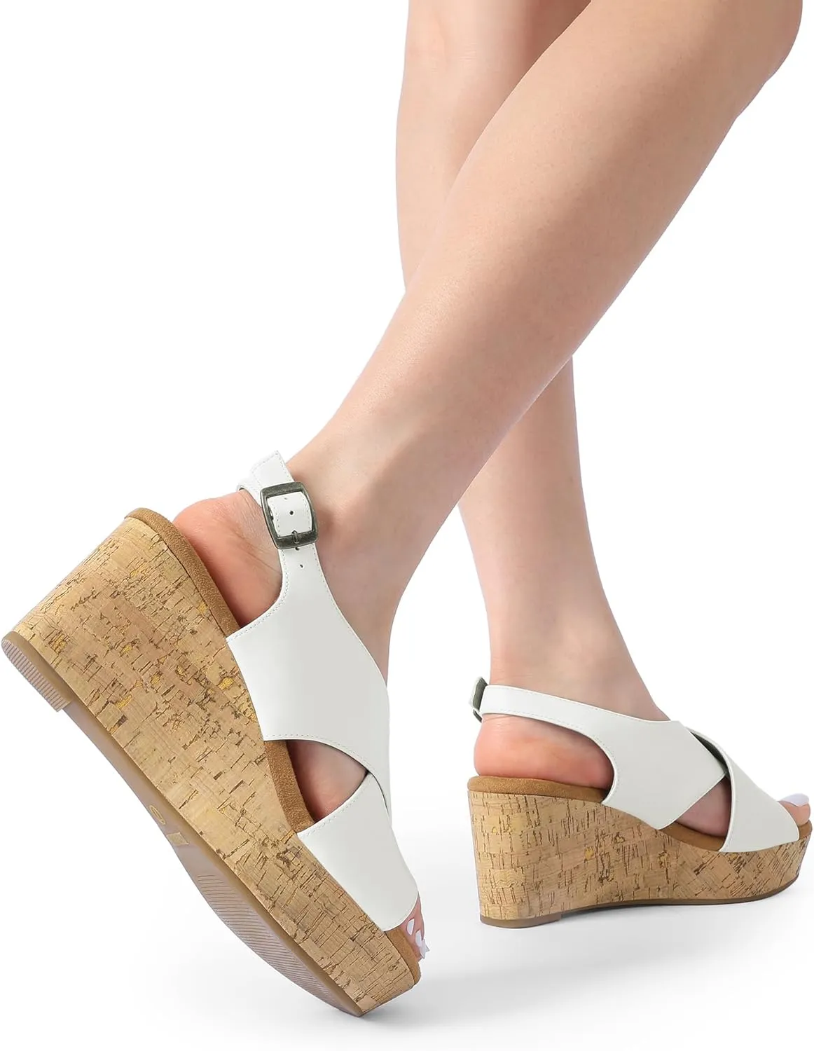 DREAM PAIRS Women's Platform Wedge Sandals Comfortable Ankle Strap Sandals for Women Casual Dressy Summer