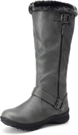 DREAM PAIRS Women's Winter Fully Fur Lined Zipper Closure Snow Knee High Boots