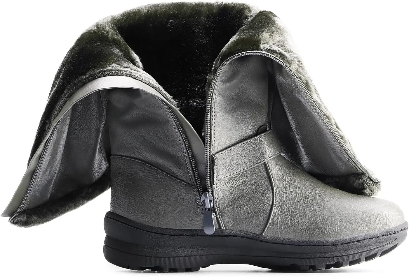 DREAM PAIRS Women's Winter Fully Fur Lined Zipper Closure Snow Knee High Boots