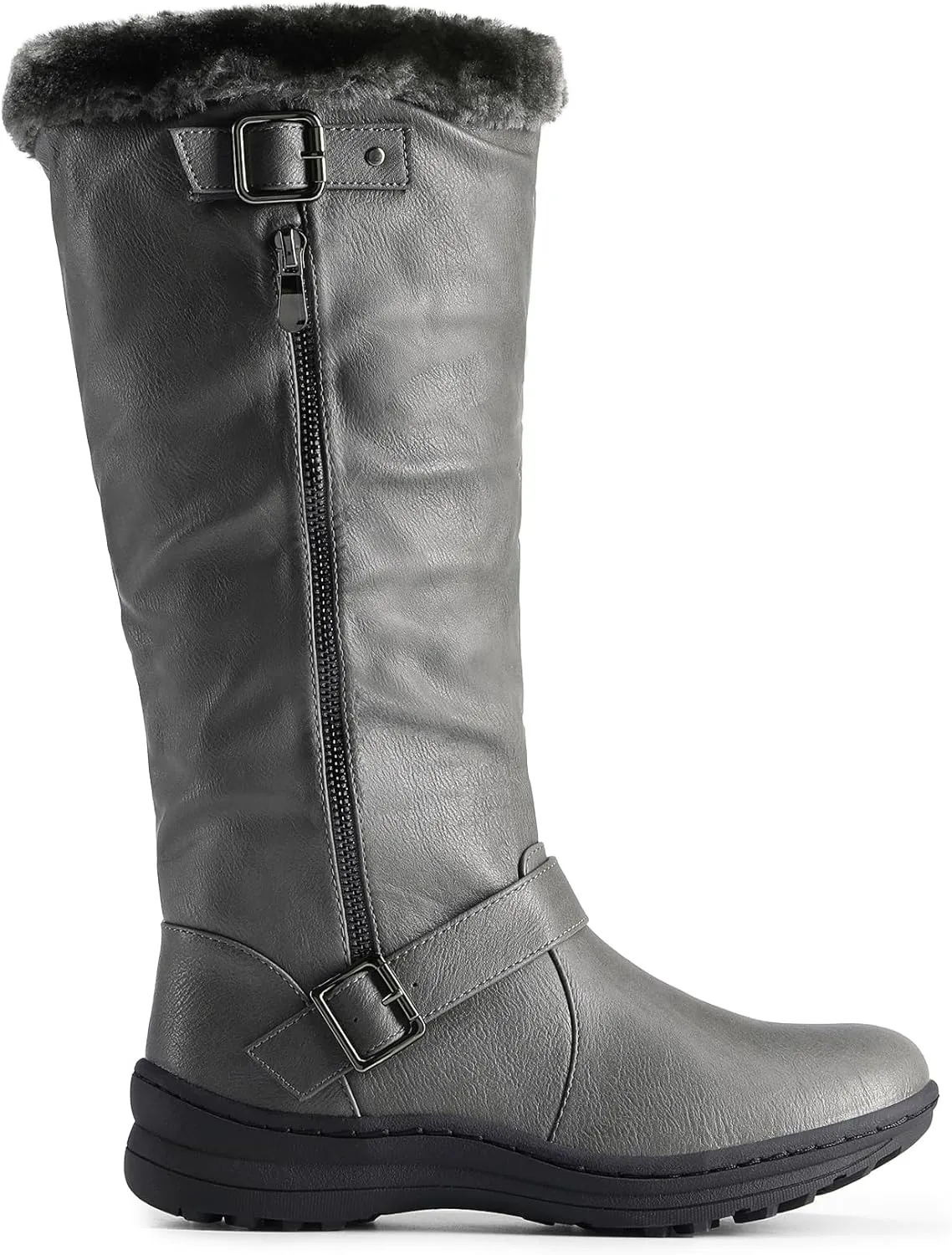 DREAM PAIRS Women's Winter Fully Fur Lined Zipper Closure Snow Knee High Boots