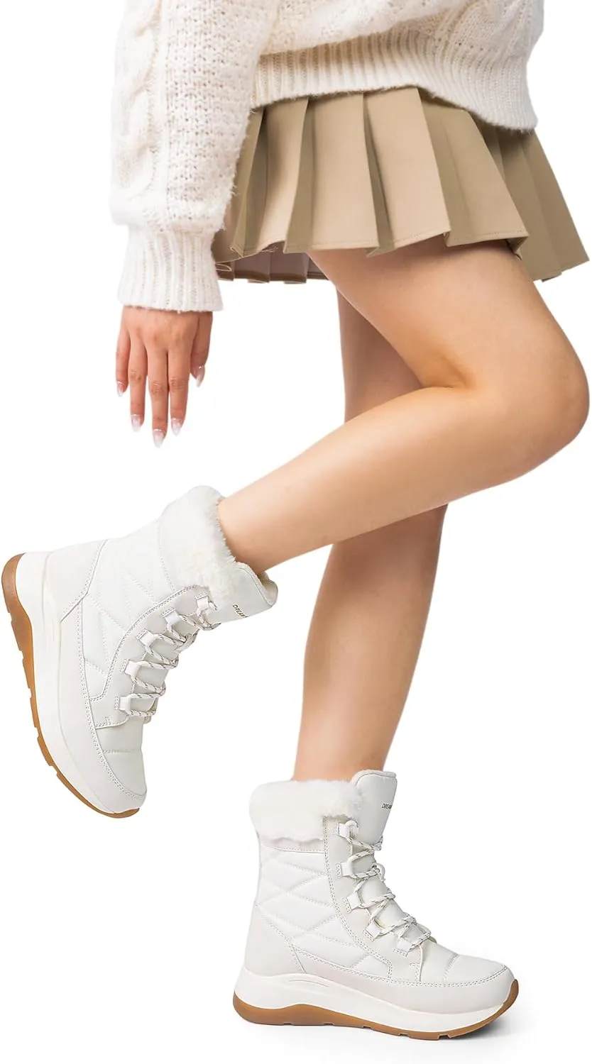 DREAM PAIRS Women's Winter Snow Boots Waterproof Lightweight Warm Faux Fur Lined Insulated Outdoor Ladies Mid-Calf Booties