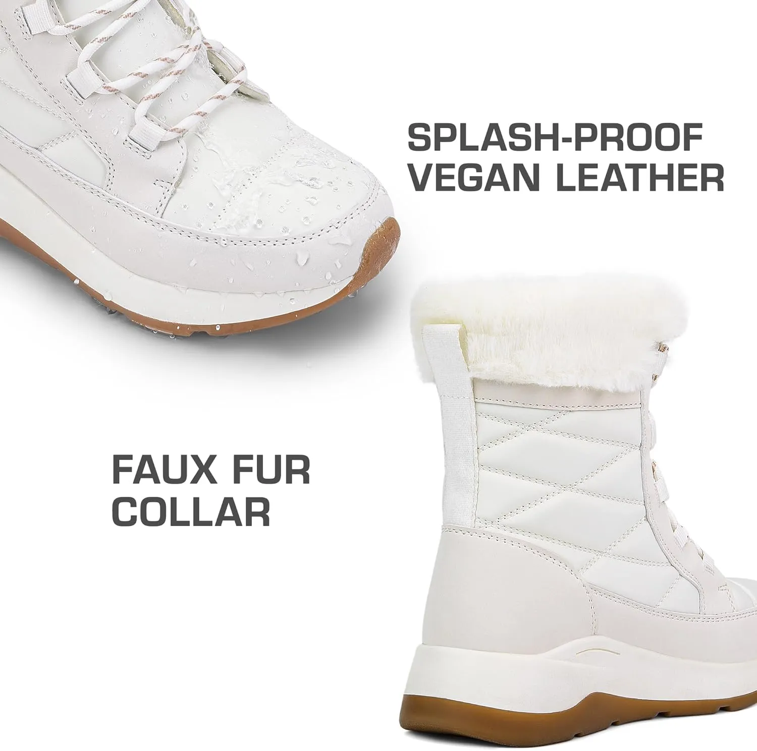 DREAM PAIRS Women's Winter Snow Boots Waterproof Lightweight Warm Faux Fur Lined Insulated Outdoor Ladies Mid-Calf Booties