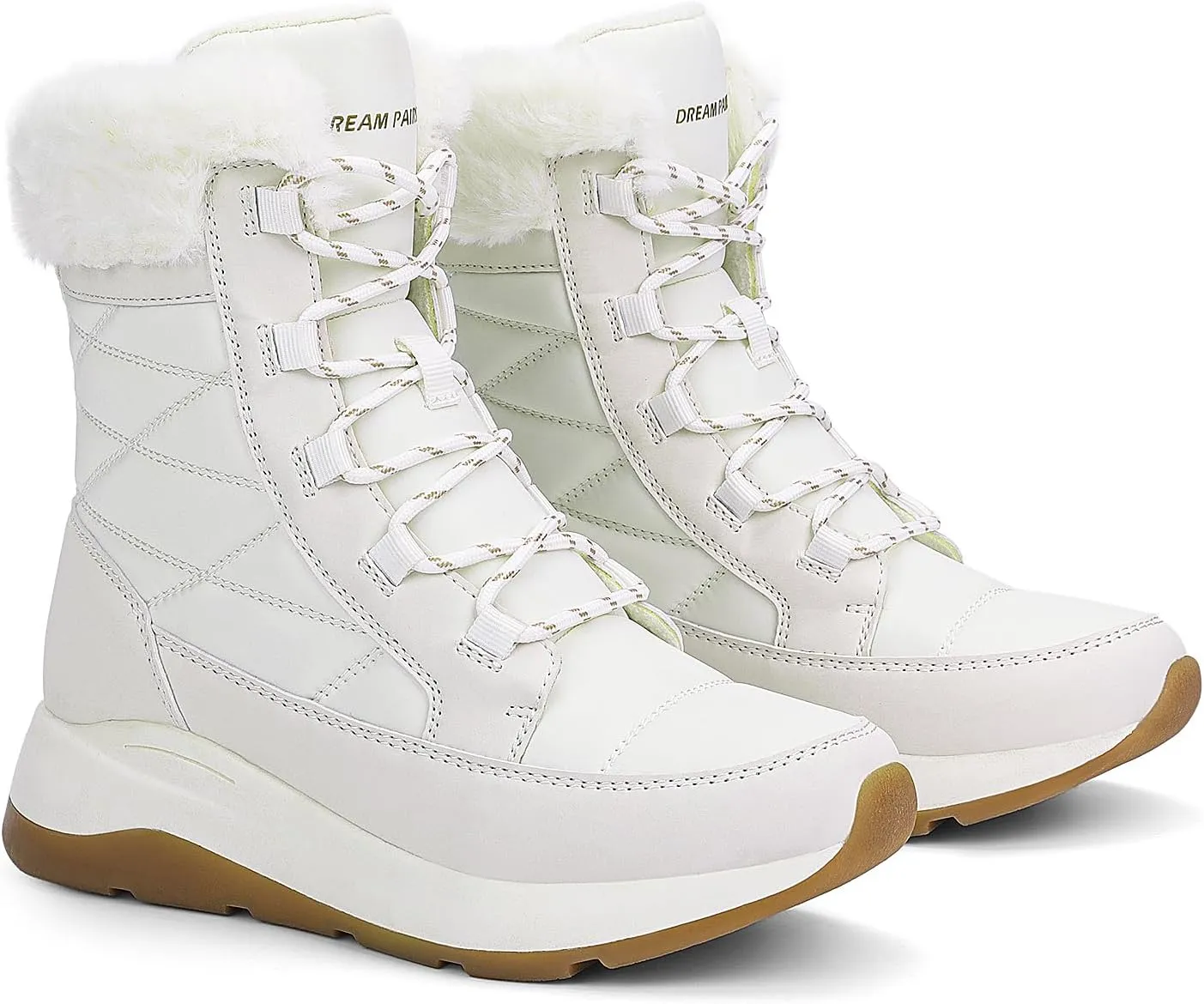 DREAM PAIRS Women's Winter Snow Boots Waterproof Lightweight Warm Faux Fur Lined Insulated Outdoor Ladies Mid-Calf Booties