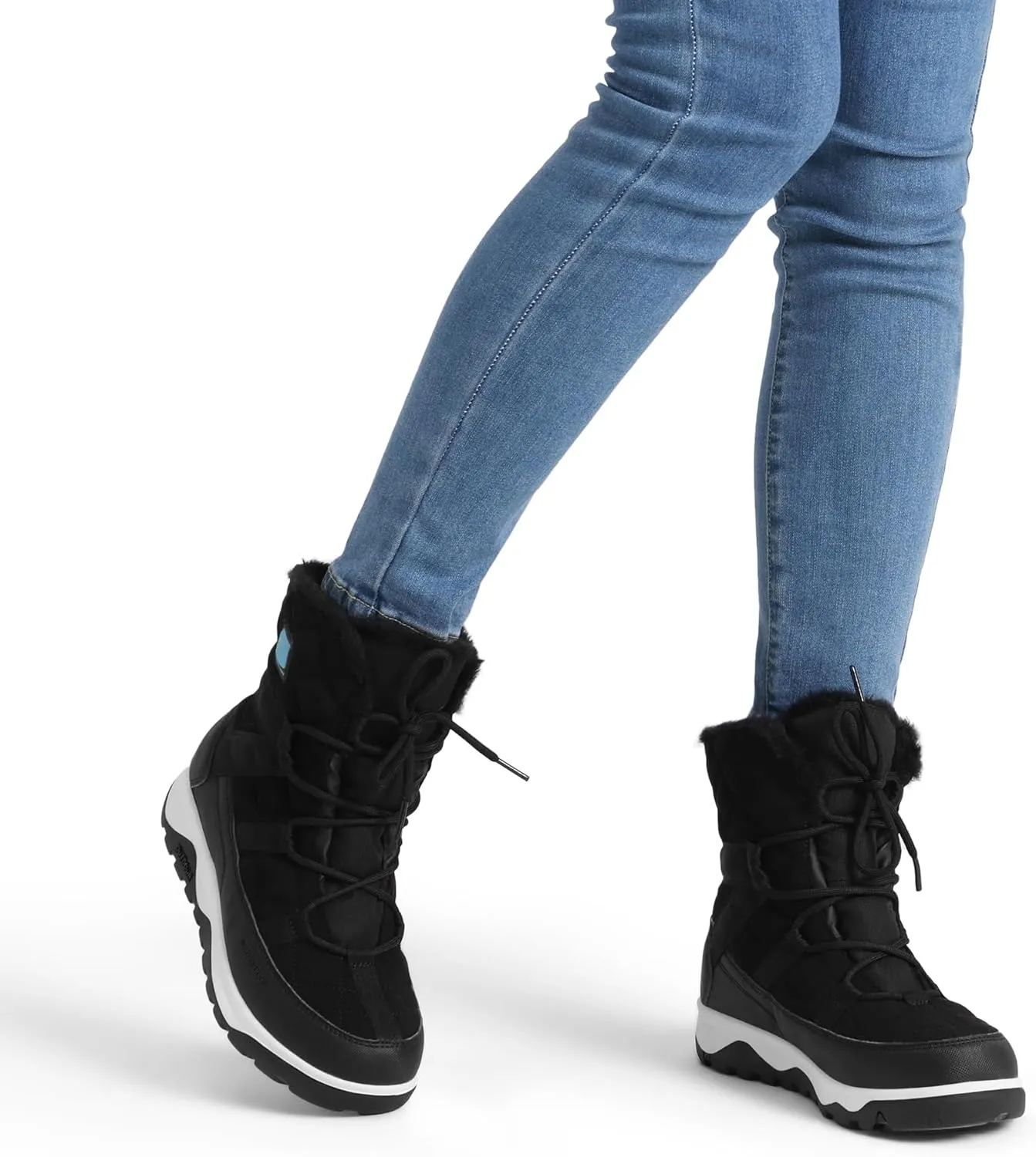 DREAM PAIRS Women's Winter Snow Boots Waterproof Rubber Ankle Booties with Warm Comfortable Faux Fur Lining,Lace Up Non-Slip Outdoor Boots for Women