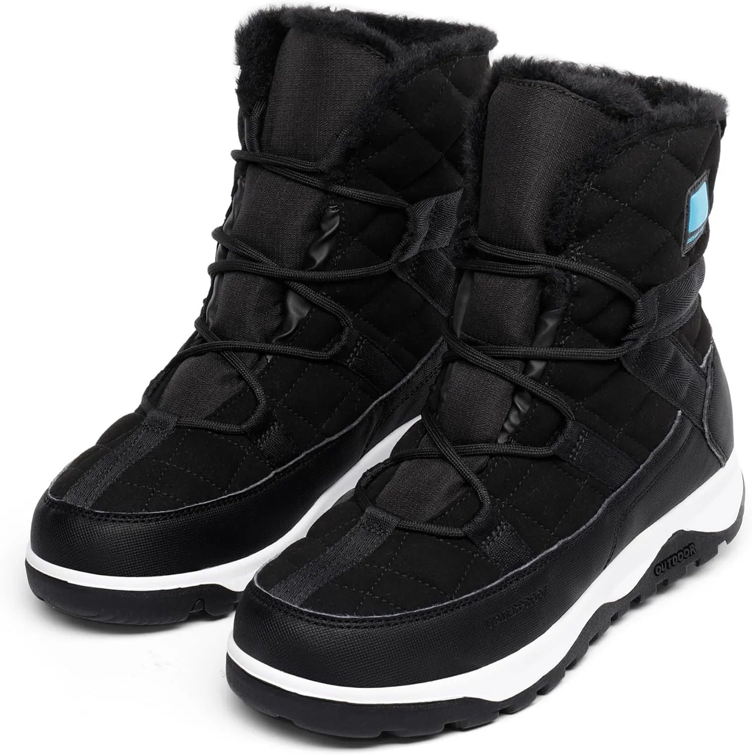 DREAM PAIRS Women's Winter Snow Boots Waterproof Rubber Ankle Booties with Warm Comfortable Faux Fur Lining,Lace Up Non-Slip Outdoor Boots for Women