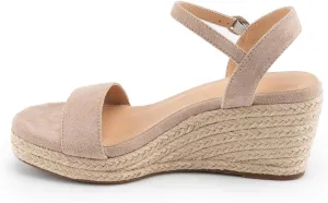 DREAMCIA Espadrilles Wedge Platform Sandals for Women Strappy Ankle Strap Buckle Open Toe Sandals Dressy Shoes Summer
