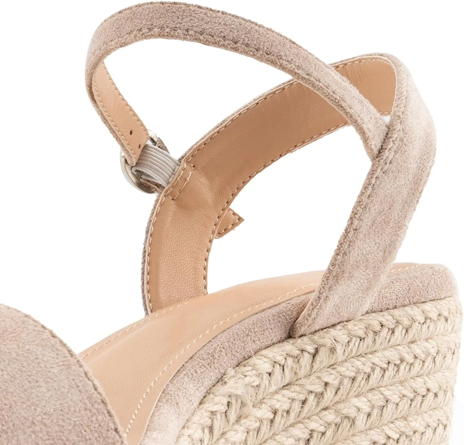DREAMCIA Espadrilles Wedge Platform Sandals for Women Strappy Ankle Strap Buckle Open Toe Sandals Dressy Shoes Summer
