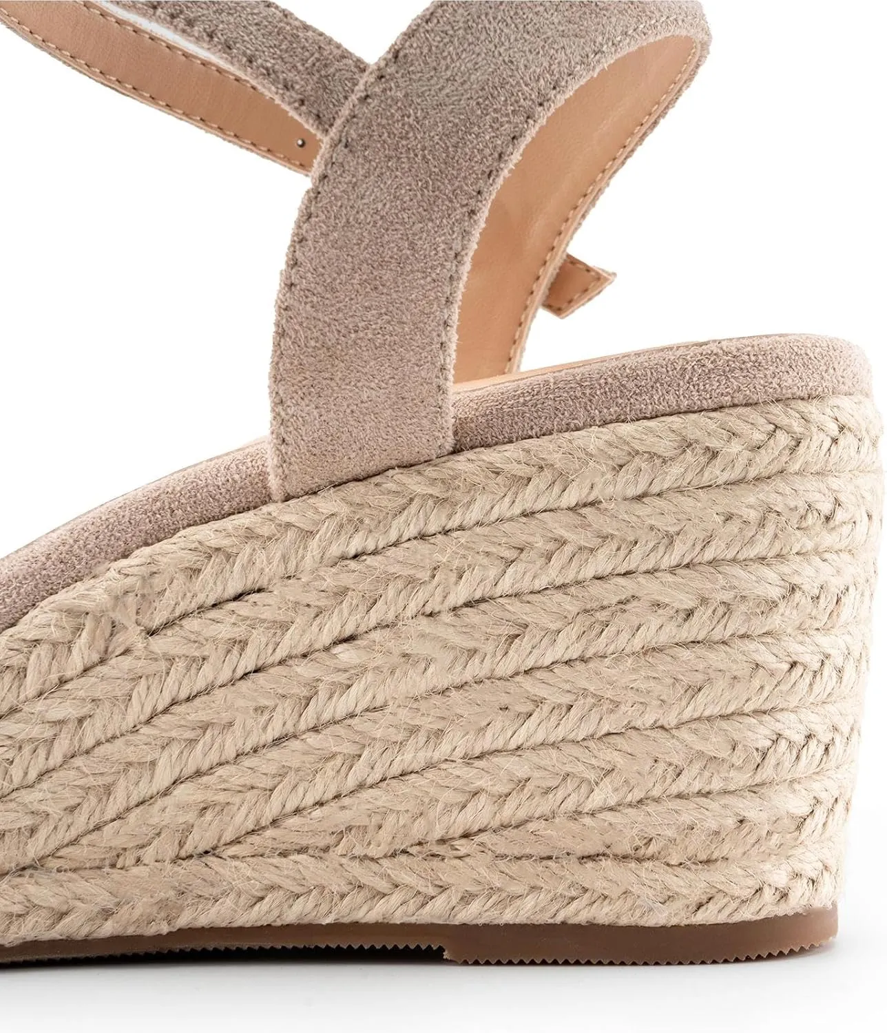DREAMCIA Espadrilles Wedge Platform Sandals for Women Strappy Ankle Strap Buckle Open Toe Sandals Dressy Shoes Summer