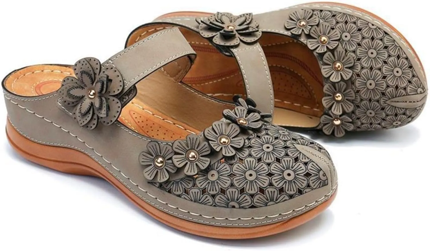 Dressy Summer Sandals for Women 2025 Closed Toe Wedge Sandals Casual Walking Shoes Hollow Out Breathable Cooling Comfort Wear Shoes Office Work Sandal Lightweight Platform Sandal for Vacation Beach