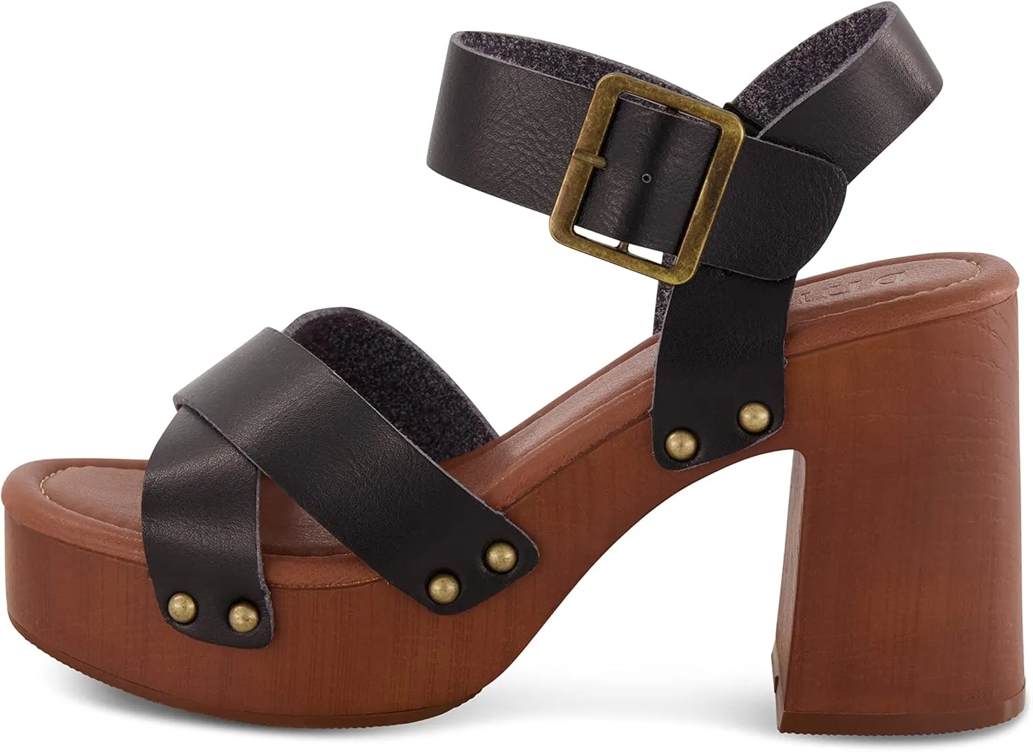 Dunes Women's Patsy Faux Wood Sandal  Comfort Foam & LiteSole Technology, Wide Widths Available