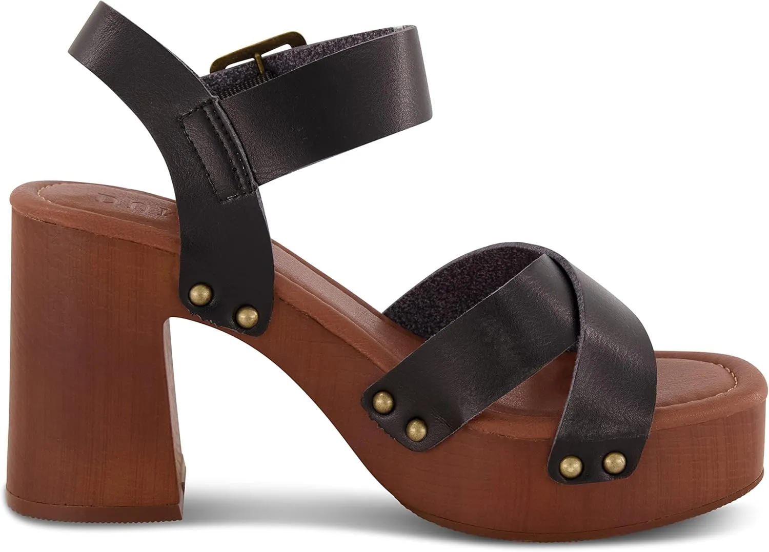 Dunes Women's Patsy Faux Wood Sandal  Comfort Foam & LiteSole Technology, Wide Widths Available