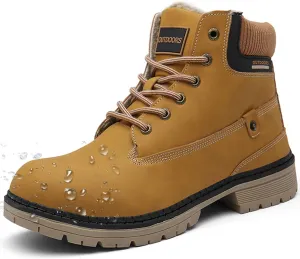 Eagsouni Mens Womens Snow Boots Warm Fur Lined Ankle Booties Hiking Trekking Trail Climbing Shoes Lace Up Anti-Slip Waterproof Working Outdoor Backpacking Boots