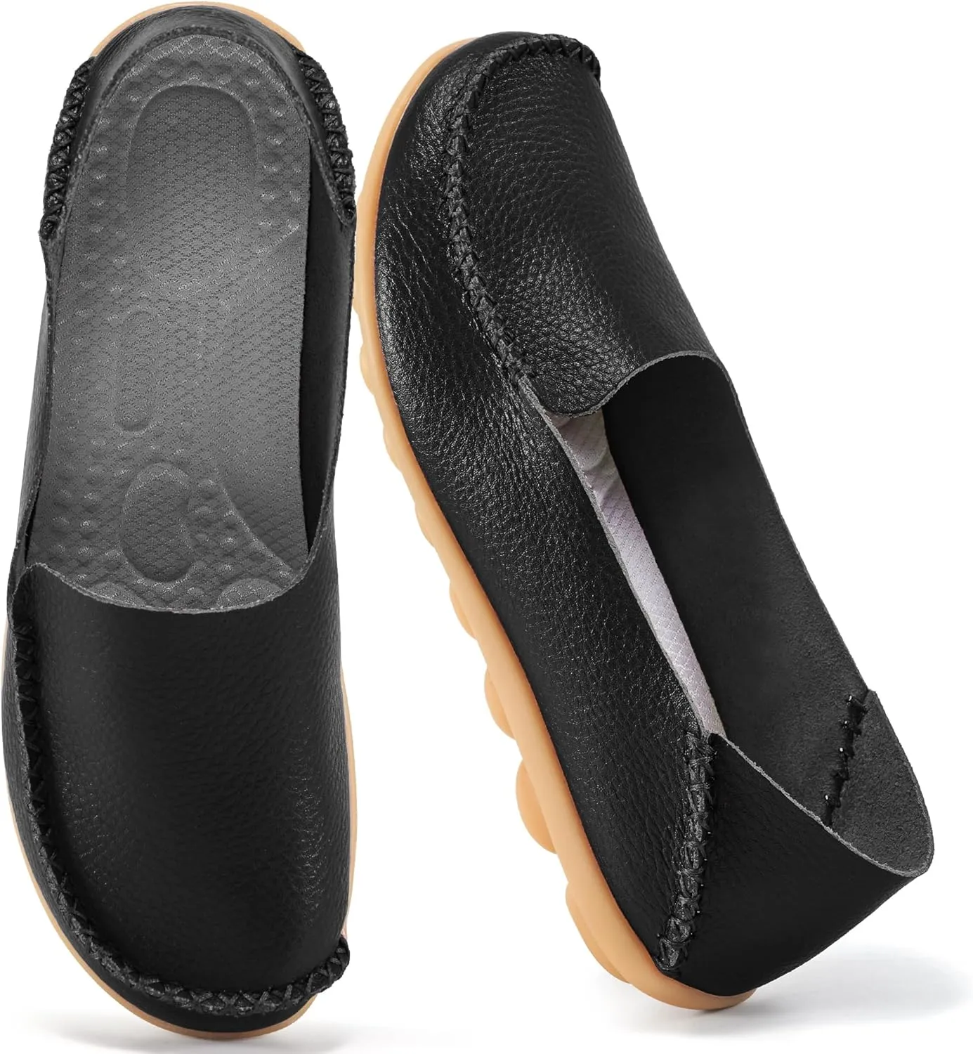 Ecetana Loafers for Women Penny Shoes Comfortable Slip On Casual Womens Loafers Fashion Moccasins Lightweight Round Toe Driving Flats Boat Shoes