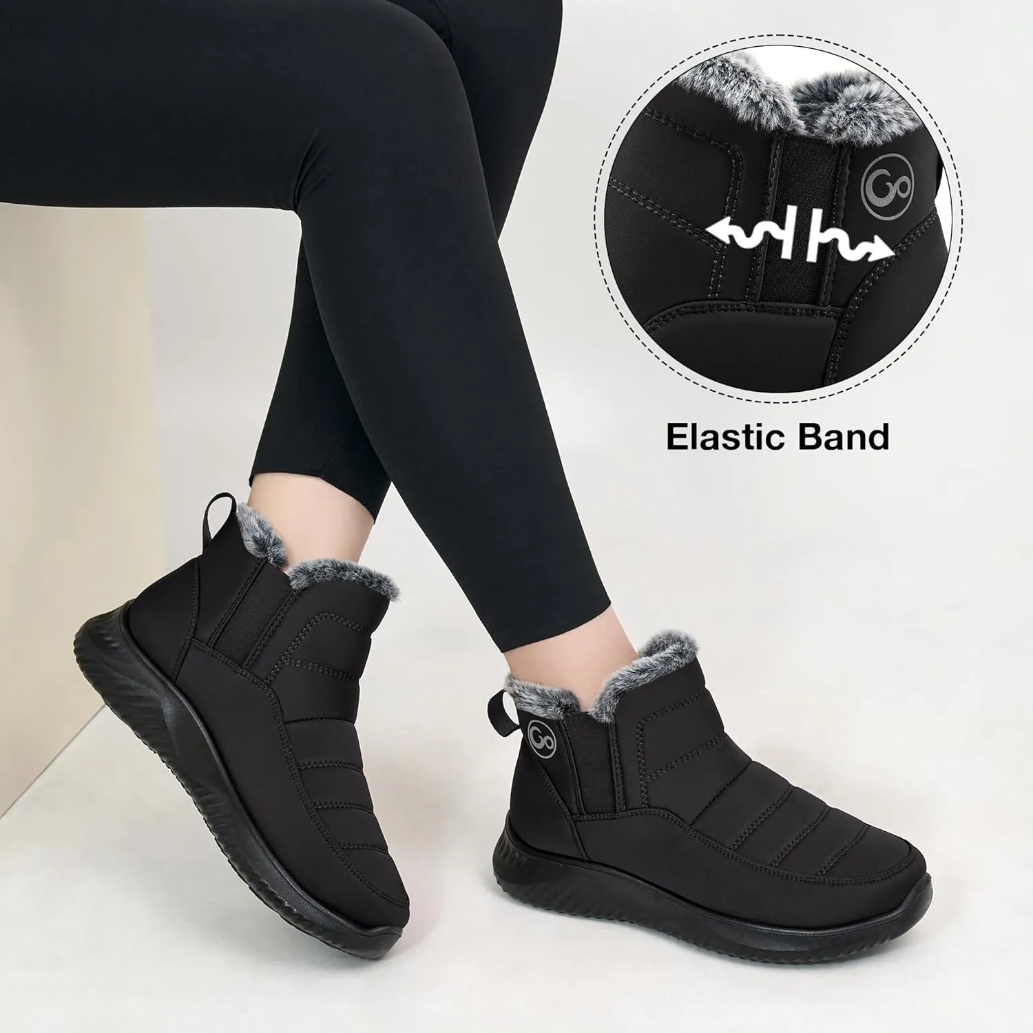 Ecetana Womens Snow Boots Winter Shoes: Ankle Booties Warm Fur Lined Waterproof Non-Slip Boots for Women