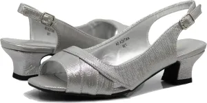 Enzo Romeo Antica02 Women's Wide Width Sling Back Low Heeled Pumps Sandals Shoes