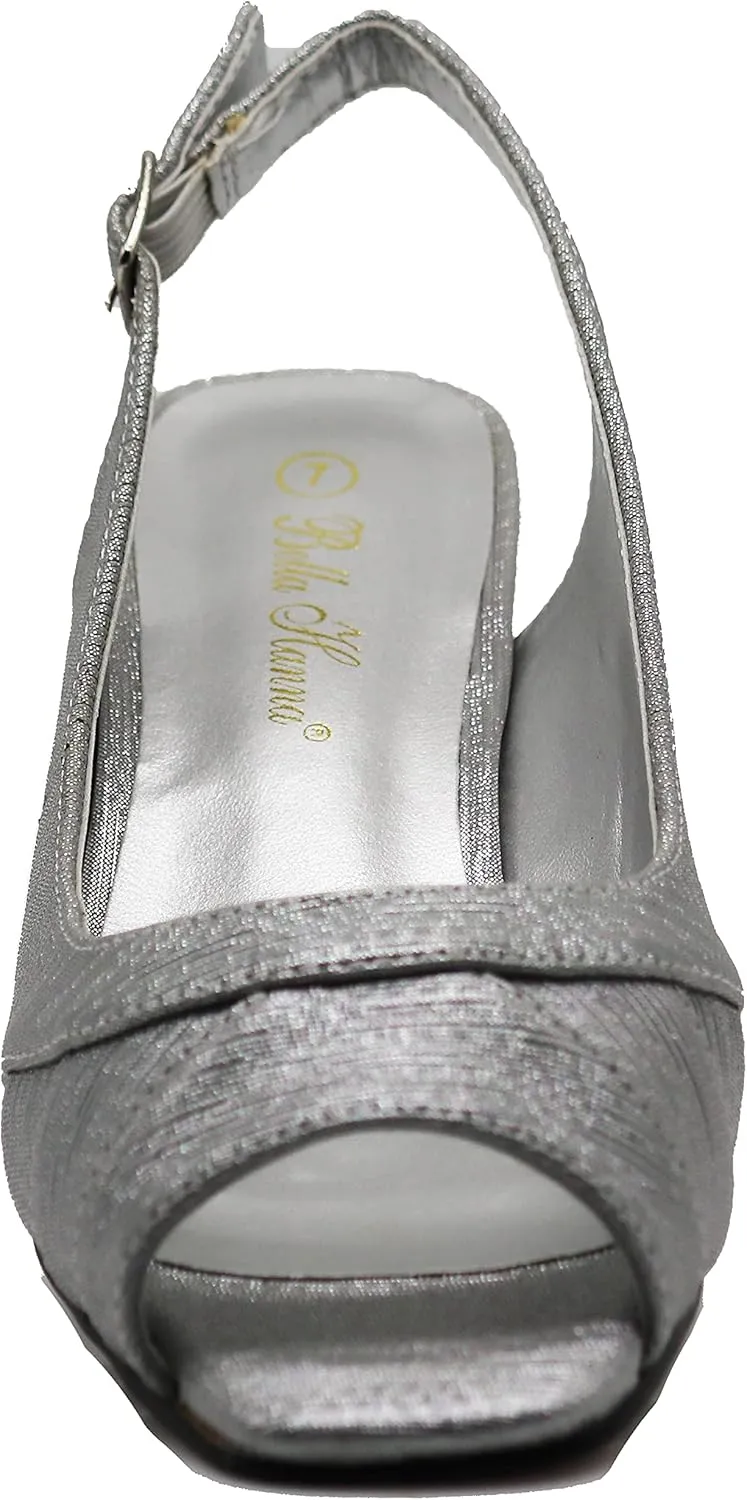 Enzo Romeo Antica02 Women's Wide Width Sling Back Low Heeled Pumps Sandals Shoes