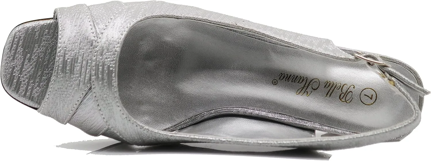 Enzo Romeo Antica02 Women's Wide Width Sling Back Low Heeled Pumps Sandals Shoes