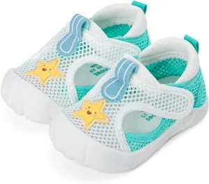 ESTAMICO Baby Girls' Summer Sandals Toe Protection Athletic Sports Sandal Non-Slip First Walking Shoes