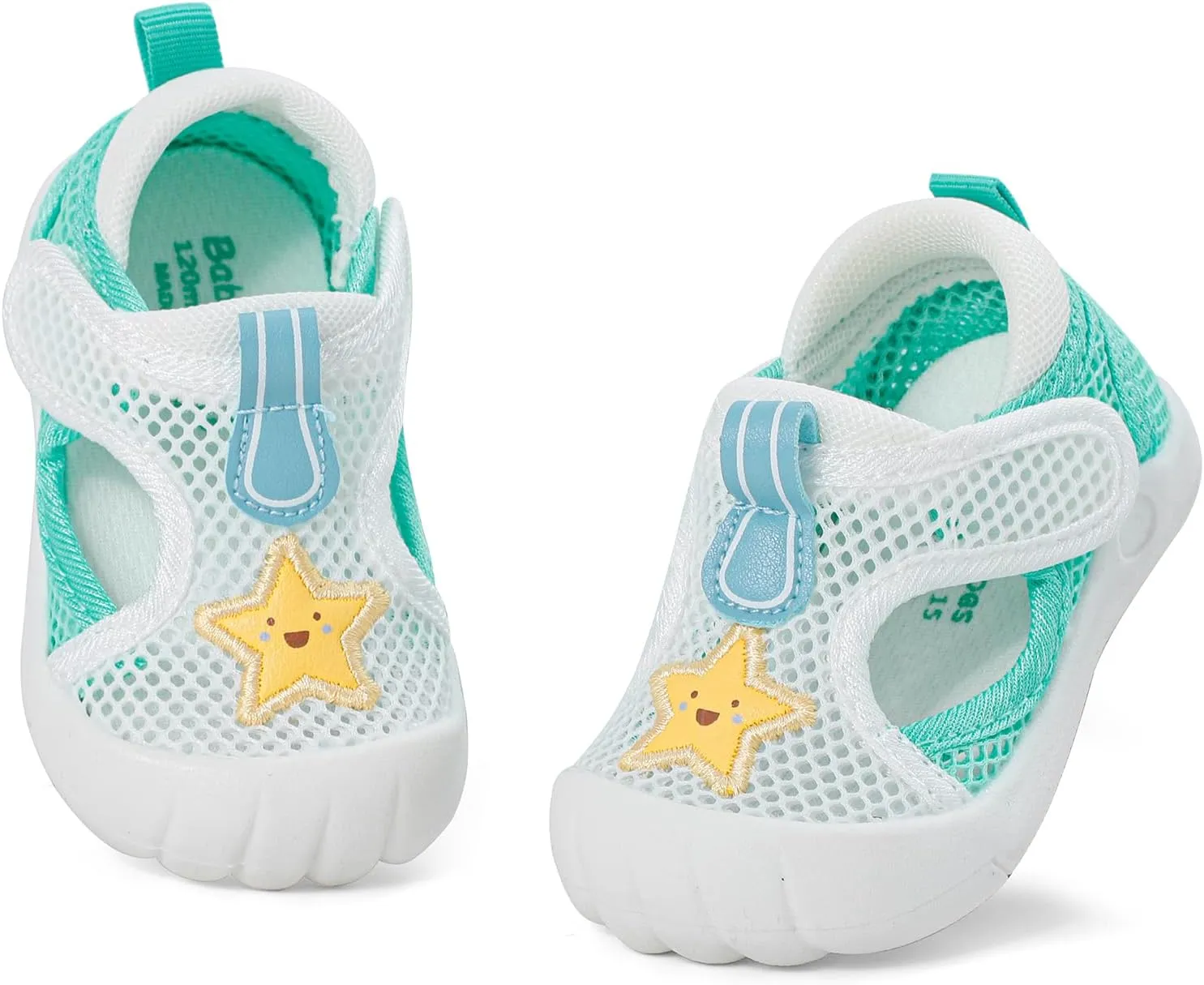 ESTAMICO Baby Girls' Summer Sandals Toe Protection Athletic Sports Sandal Non-Slip First Walking Shoes