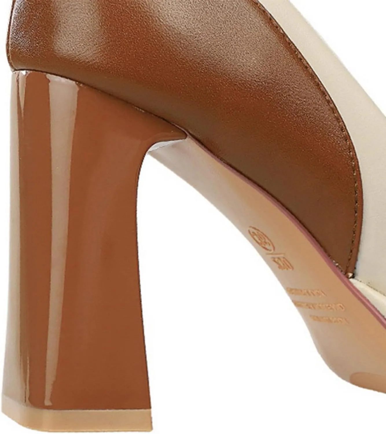 European and American Style Women's High Heels Shallow Mouth Thick Color Matching Platform Contrast Single Shoes Clear Wedges Women