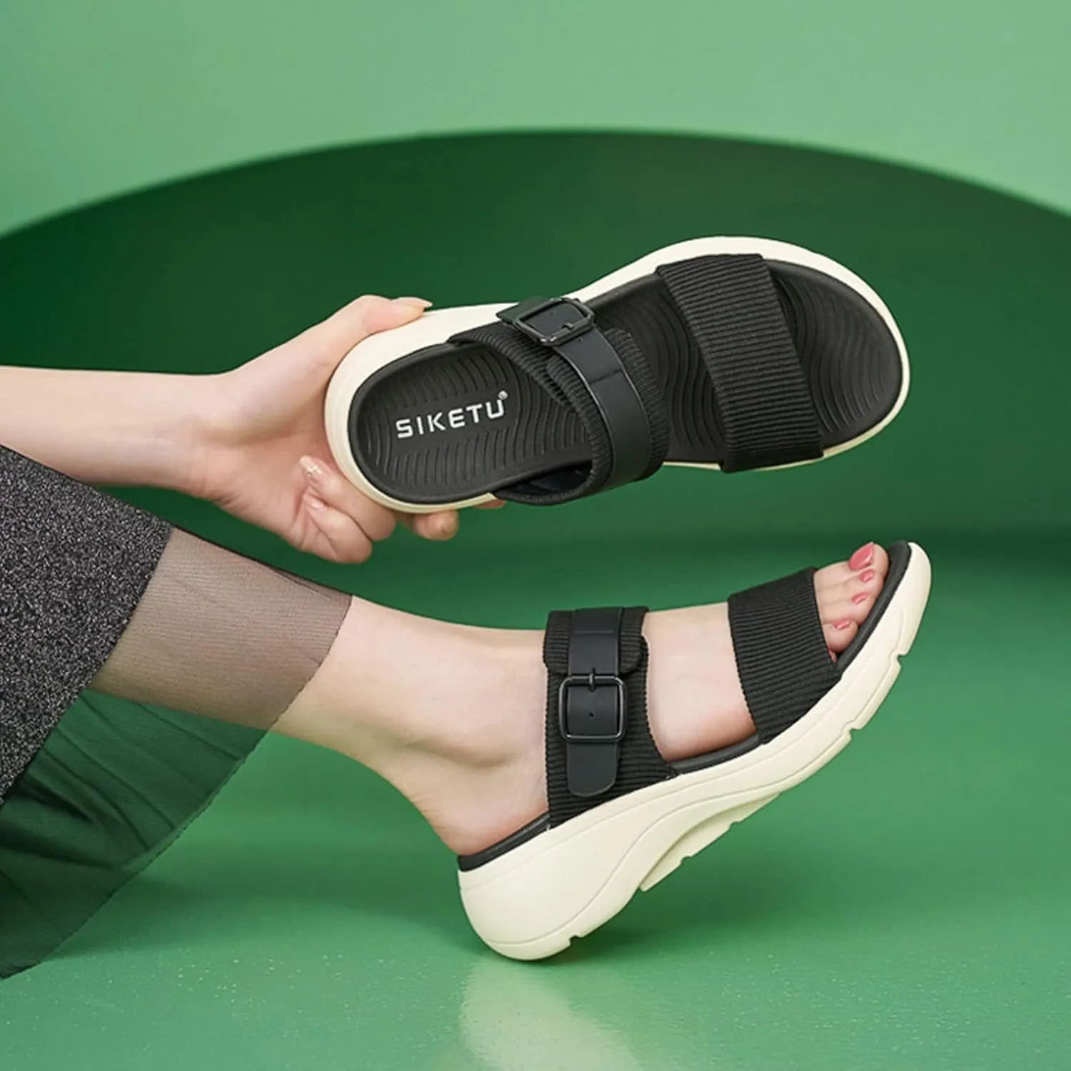 Fashion Slides Sandals for Women Open Toe Arch Support Slides Party Sandals Women's Comfortable Sandals