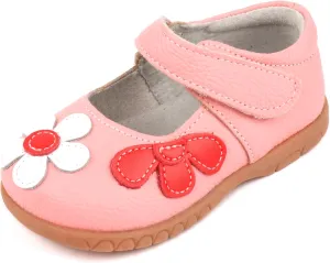 Femizee Girls Leather Bows Design Soft Round Toe Princess Dress Mary Jane Flat Shoes(Toddler/Little Kid)