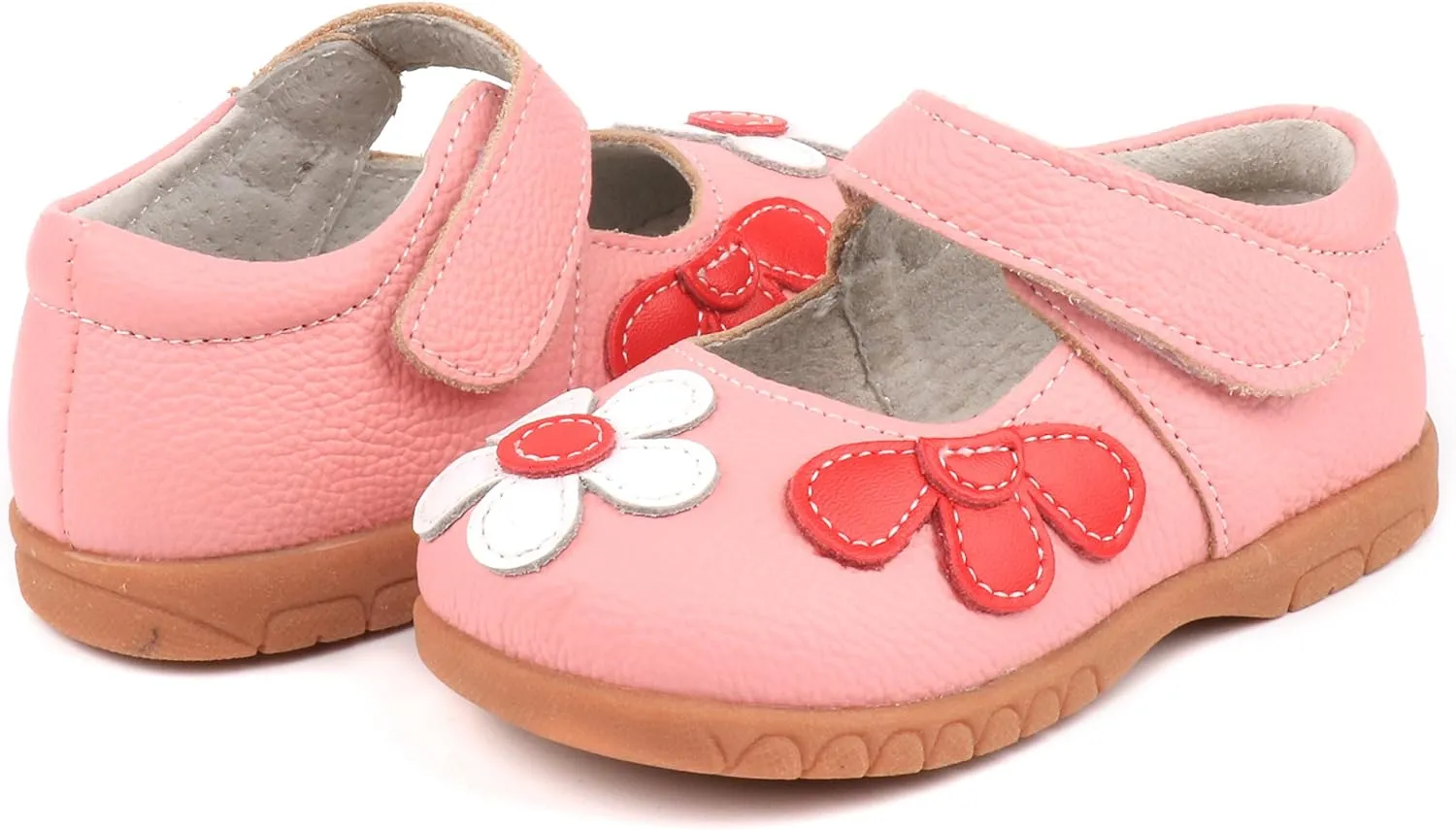 Femizee Girls Leather Bows Design Soft Round Toe Princess Dress Mary Jane Flat Shoes(Toddler/Little Kid)