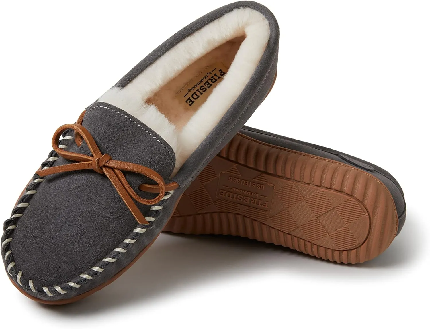 Fireside by Dearfoams Women's Alice Springs Shearling Indoor/Outdoor Moccasin Slipper