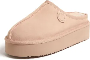 Fireside by Dearfoams Women's Greta Shearling Indoor Outdoor Clog Slipper