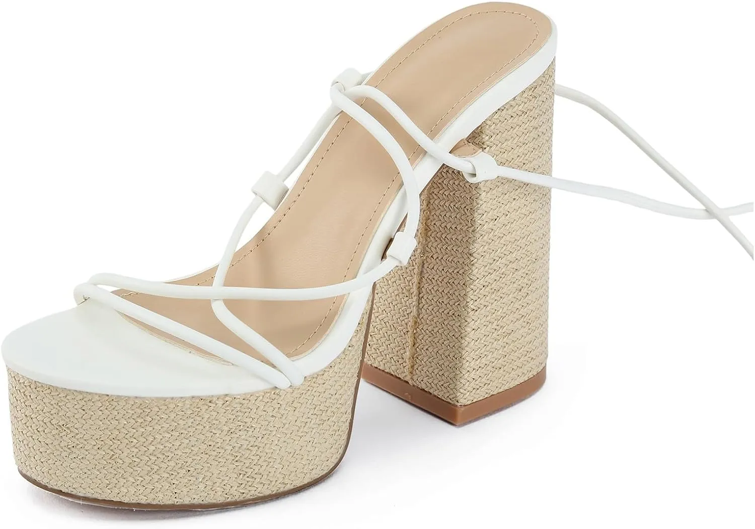 Fish Mouth Thick Heel Super High Heel Sandals Platform Thick Sole Hate Fashion High Heels Flat Sandals for Women Wide