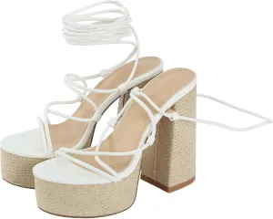 Fish Mouth Thick Heel Super High Heel Sandals Platform Thick Sole Hate Fashion High Heels Flat Sandals for Women Wide