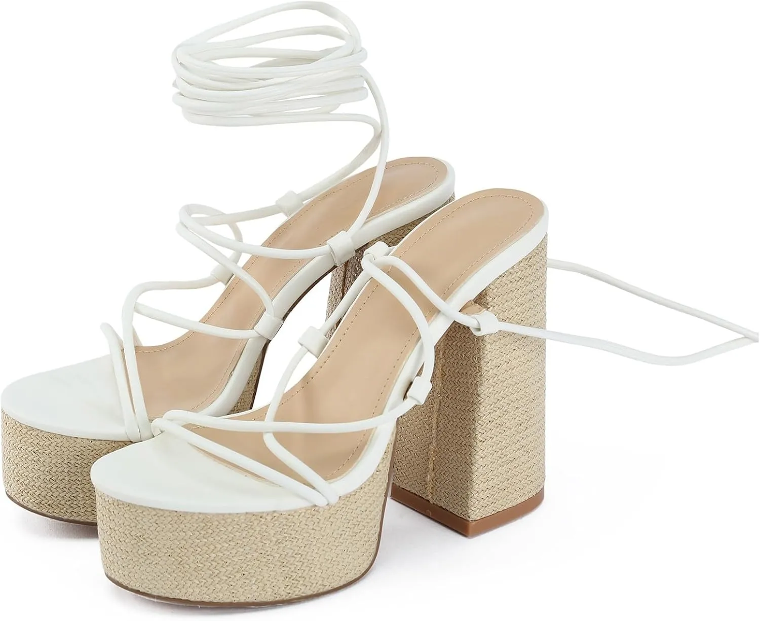Fish Mouth Thick Heel Super High Heel Sandals Platform Thick Sole Hate Fashion High Heels Flat Sandals for Women Wide