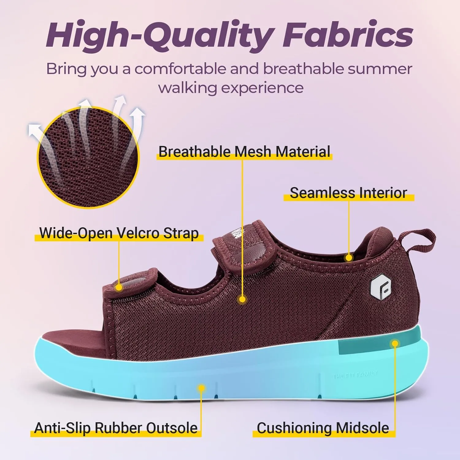 FitVille Diabetic Sandals for Women Wide Width with Arch Support, Adjustable Dual Straps Wide Sandals for Women