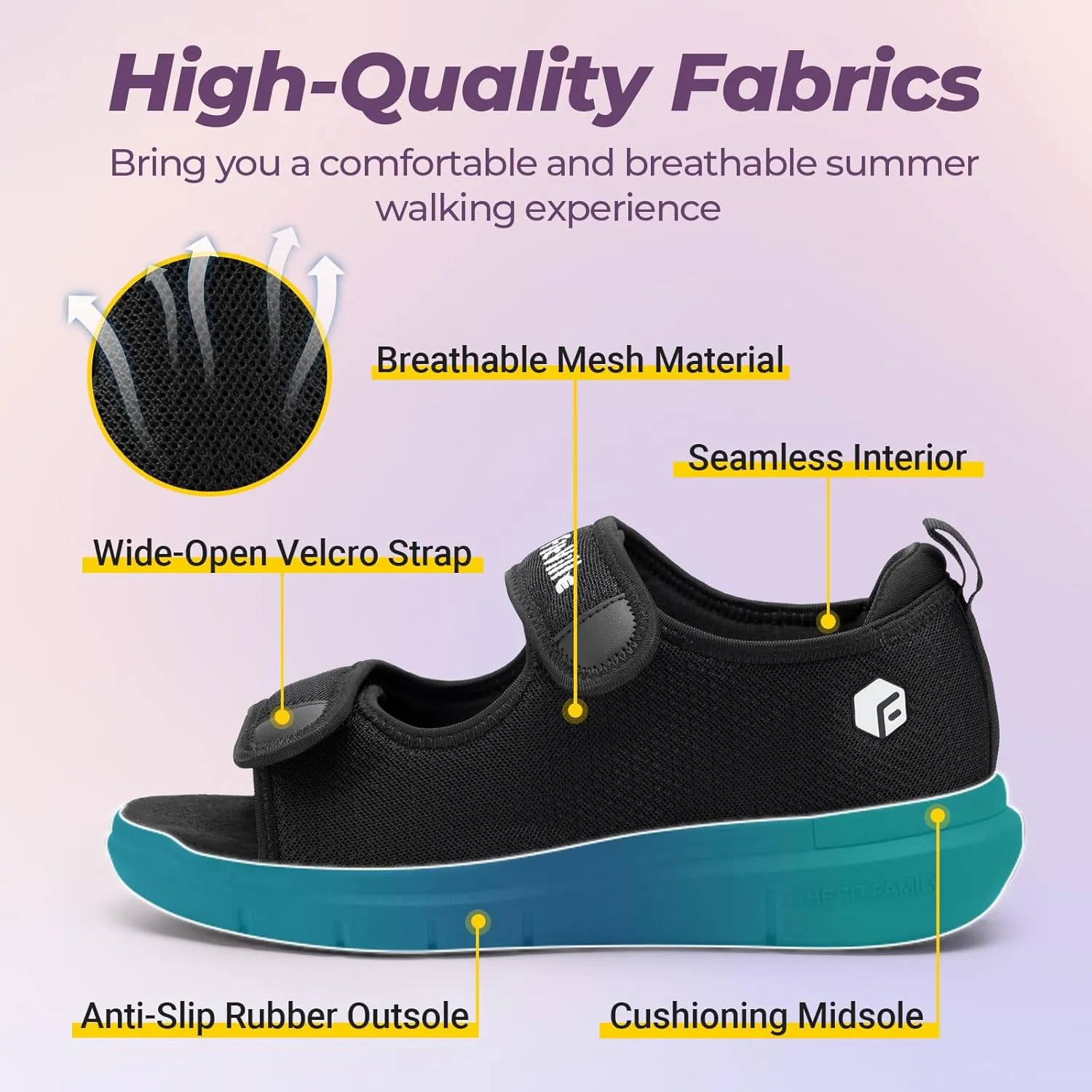 FitVille Diabetic Sandals for Women Wide Width with Arch Support, Adjustable Dual Straps Wide Sandals for Women