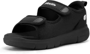 FitVille Diabetic Sandals for Women Wide Width with Arch Support, Adjustable Dual Straps Wide Sandals for Women