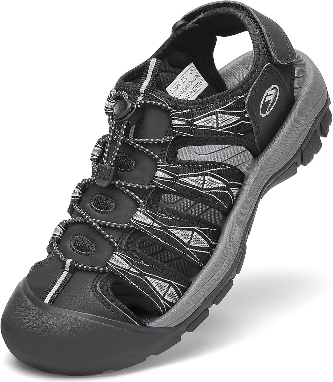 FLARUT Men's Athletic Sandals - Closed Toe Sport Hiking & Outdoor Walking Water Sandals with Anti-Slip Cushioning and Breathable Mesh