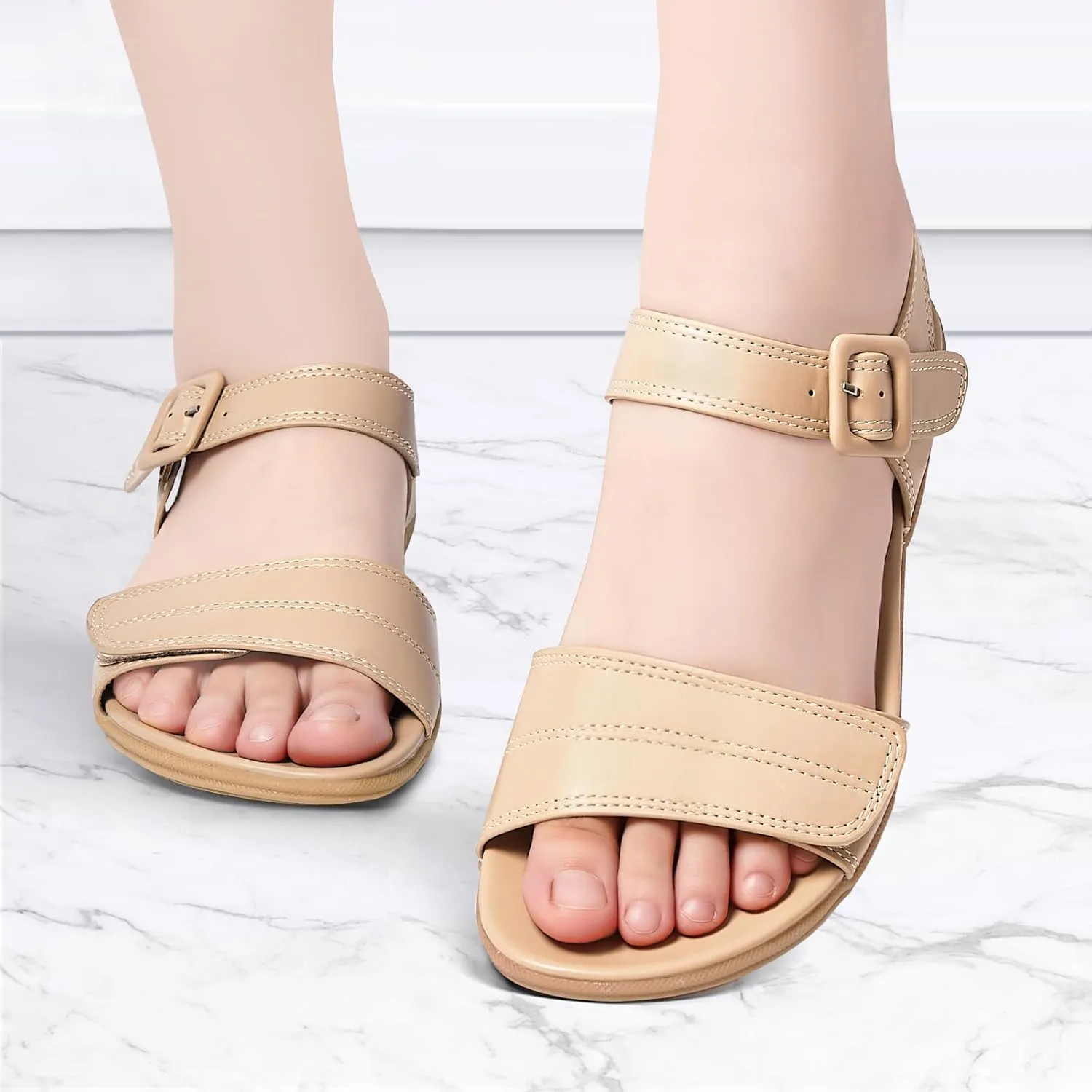 Flat Sandals for Women Dressy - Comfortable Walking Summer Womens Sandal