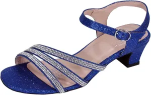 Floral Jenna Women's Wide Width Glittery Rhinestone Upper Straps Heeled Sandals
