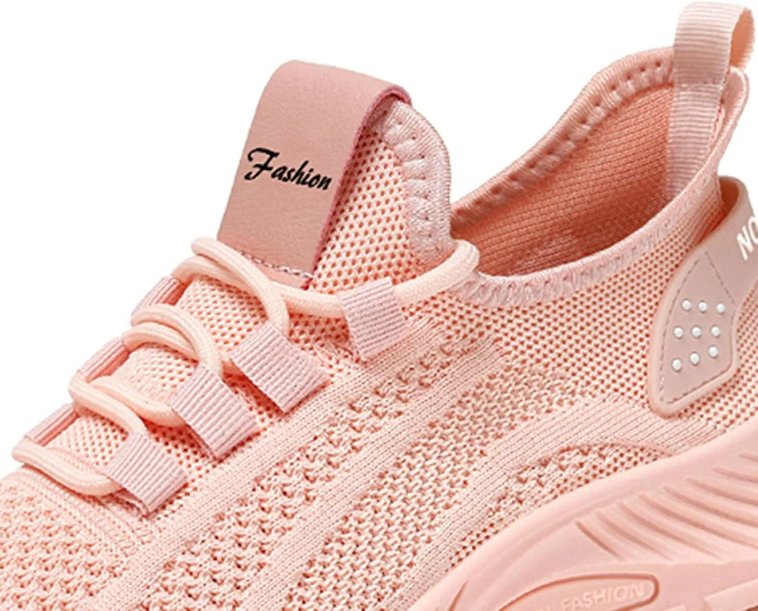 Flying Weaving Sneakers Women New Korean Fashion Round Head Lace Up Casual Shoes Thick Bottom Running Shoes Working