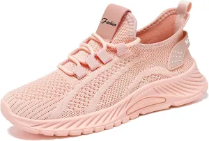 Flying Weaving Sneakers Women New Korean Fashion Round Head Lace Up Casual Shoes Thick Bottom Running Shoes Working