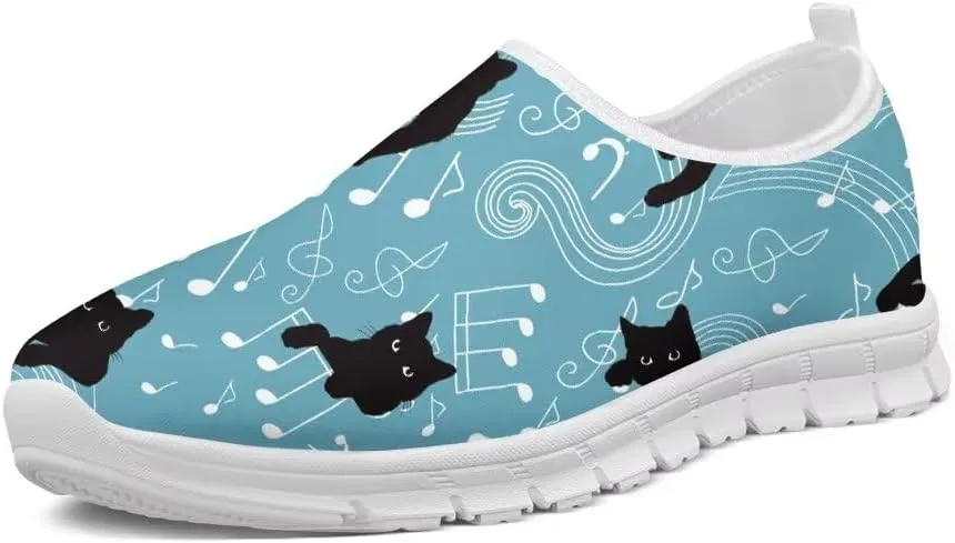 Forchrinse Fire Running Horse Womens Slip on Loafers Mens Lightweight Walking Shoes Soft Comfort Fashion Sneakers for Running Tennis Work Travel