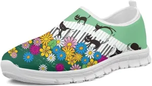 Forchrinse Hummingbird Cherry Blossom Womens Slip on Loafer Shoes Mens Walking Shoes Soft Lightweight Fashion Athletic Sneakers Arch Support Causal Work Shoes